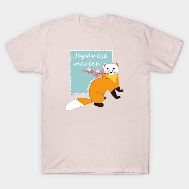 Sakura marten in spring T-Shirt by belettelepink